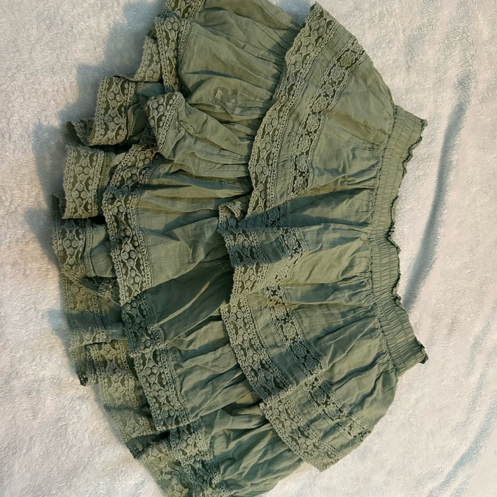 Aerie Asymmetrical Skirt in Olive Green